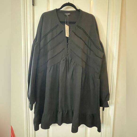 In The Style x Lorna Luxe volume sleeve mini smock dress NWT 24W - Picture 2 of 9